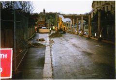 Preparing to dig an access shaft at Braybrooke Terrace